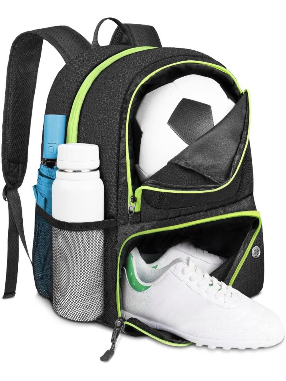 New Soccer Backpack, Soccer Bag with Ball Holder and Shoe Compartment
